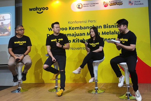 Acara talkshow Wahyoo mengenai bisnis baru Wahyoo Kitchen Partners di Menara Digitaraya, Rabu, (16/11). Foto: Riad Nur Hikmah/kumparan