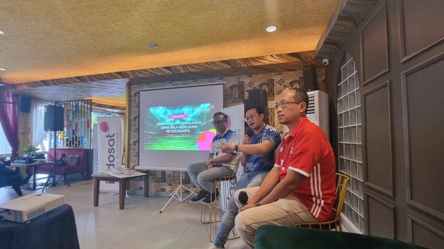 Konferensi pers persiapan operator seluler untuk Piala Dunia 2022, Jumat (18/11/2022). Foto: erfanto/Tugu Jogja