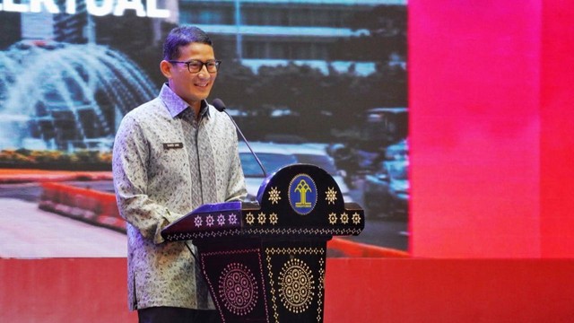 Menteri Pariwisata dan Ekonomi Kreatif Sandiaga Uno mengatakan Indonesia yang menjadi pusat perhatian dunia setelah keberhasilan sebagai tuan rumah KTT G20 berkat peran ekonomi kreatif berbalut kekayaan intelektual. Foto: Dok. DJKI