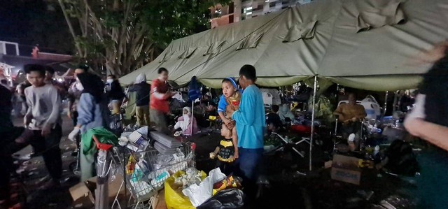 Tempat pengungsian korban gempa Cianjur 21/11/2022