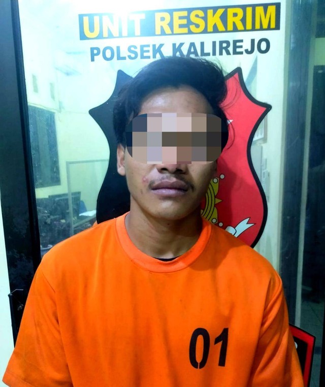BO (23) pelaku pencabulan anak di bawah umur ditangkap oleh jajaran Polsek Kalirejo. | Foto : Humas Polres Lampung Tengah