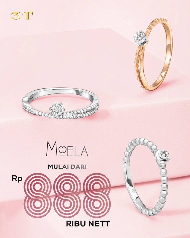 Koleksi perhiasan berlian Moela mulai dari harga Rp888 ribu. Foto: dok. The Palace Jeweler