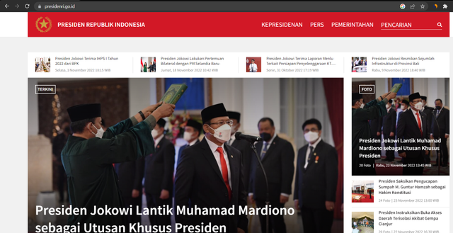 Screenshot Web presidenri.go.id. Foto: Kevin S. Kurnianto/kumparan