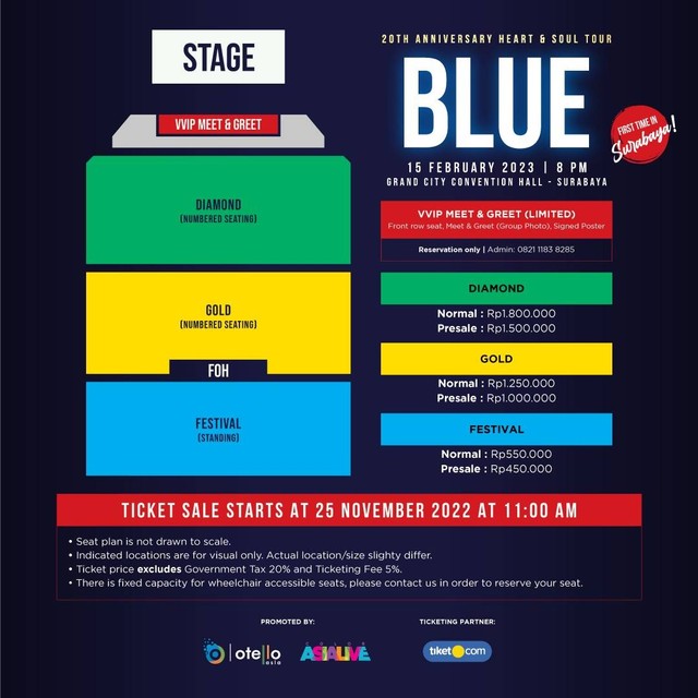 Boyband Blue siap konser di Surabaya tahun depan. Foto: Dok. Otello Asia