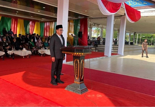 Pj. Bupati Aceh Timur Mahyuddin Menjadi Inspektur Upacara, Sumber Dokumentasi: Humas Lapas Idi