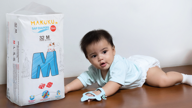 MAKUKU hadirkan MAKUKU SAP Diapers Slim, popok yang efektif kurangi risiko ruam pada kulit bayi dan anak. Foto: dok. MAKUKU