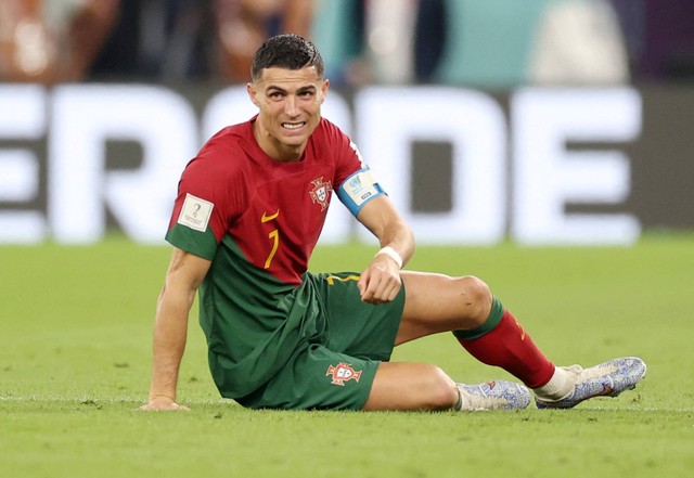 Cristiano Ronaldo dari Portugal saat melawan Ghana pada pertandingan Piala Dunia Qatar 2022 Grup H di Stadion 974, Doha, Qatar. Foto: Carl Recine/Reuters