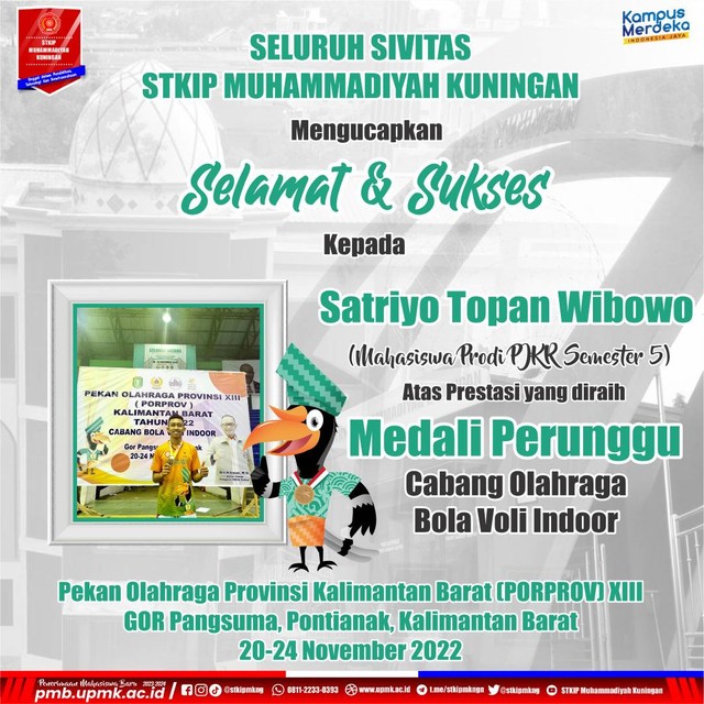 Dokumentasi Flyer: Mahasiswa STKIP Raih Medali Perunggu Cabor Bola Voli Indoor Pada PORPROV XIII