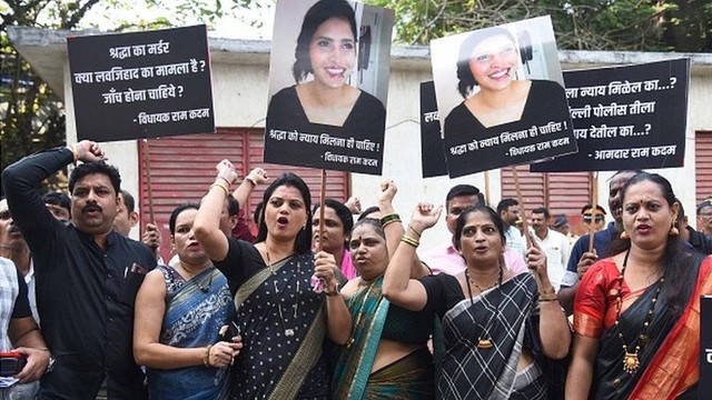 Aksi demonstrasi menuntut keadilan untuk Shraddha Walkar.