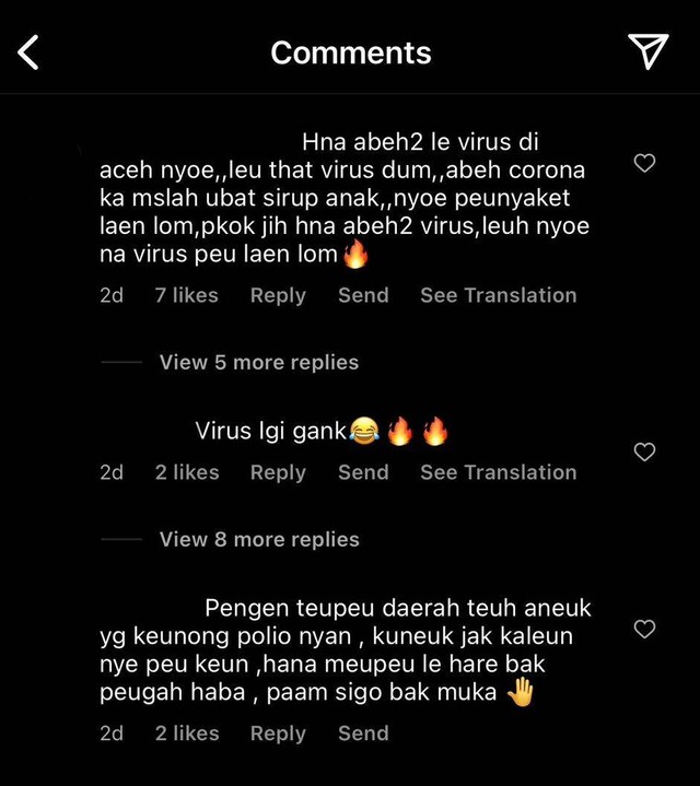 Contoh sikap denial netizen di kolom komentar sebuah kanal berita online