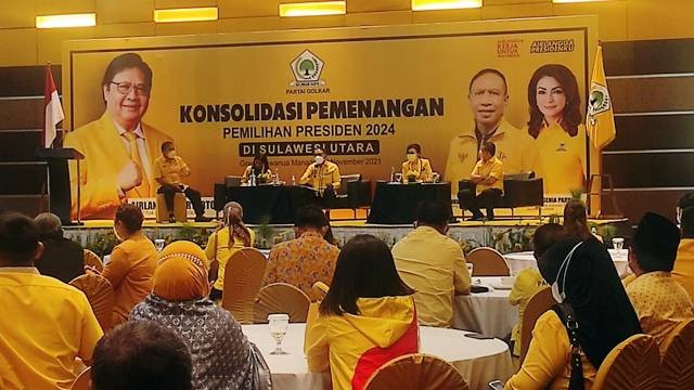 Partai Golkar Sulawesi Utara saat melakukan rapat konsolidasi