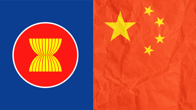 Foto: Kiri (Bendera ASEAN), Kanan (Bendera Negara China), Sumber: Canva