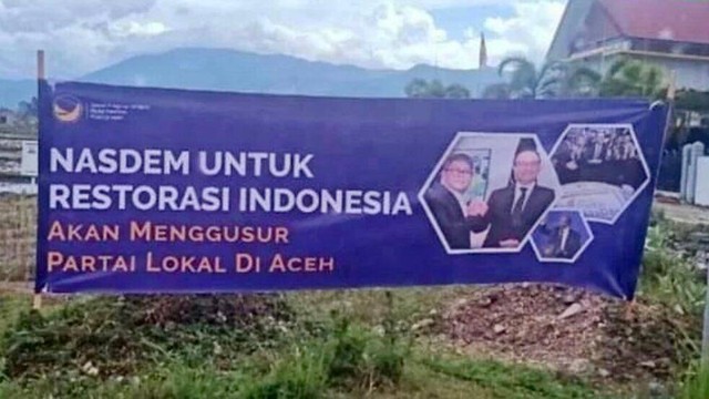 Spanduk provokatif yang viral di Aceh. Dok. IG Nasdem Aceh