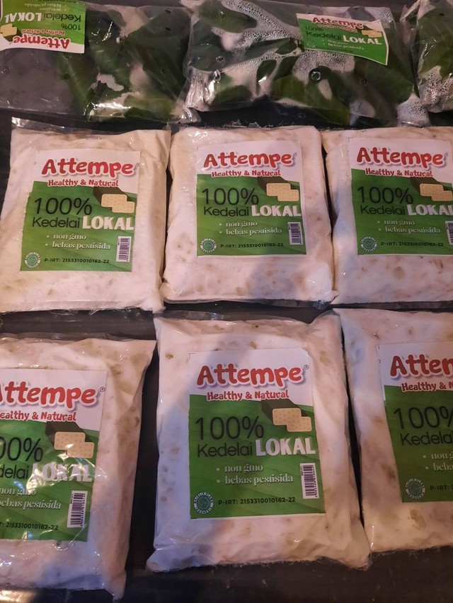 Produk tempe non-gmo bahan baku lokal (foto penulils)