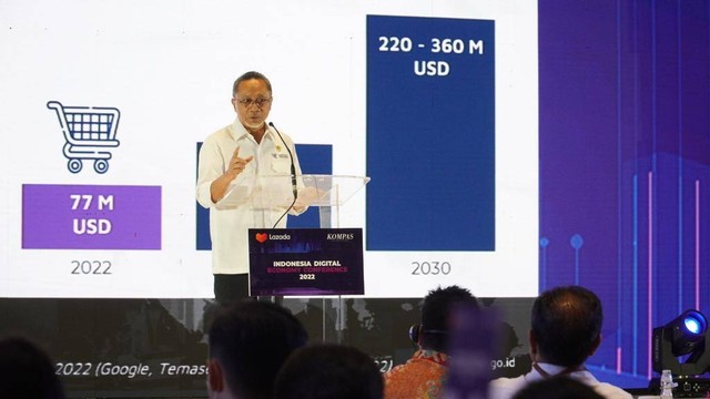 Menteri Perdagangan Zulkifli Hasan di acara Indonesia Digital Economy Conference di The Westin Jakarta, Selasa (29/11/2022). Foto: Kemendag RI