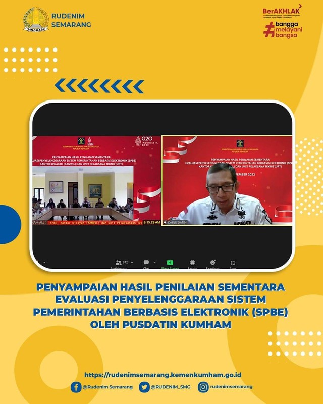 Penyampaian Hasil Evaluasi Sementara SPBE Oleh Pusdatin Kumham