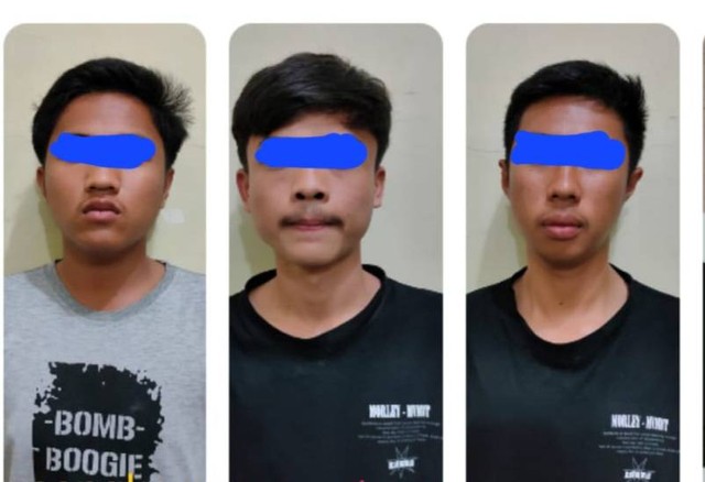 Ketiga pelaku pemerkosaan yang masih berstatus pelajar di Lahat. (ist)