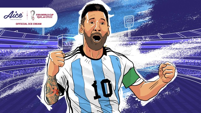 Lionel Messi berseragam Timnas Argentina di Piala Dunia 2022. Foto: kumparan