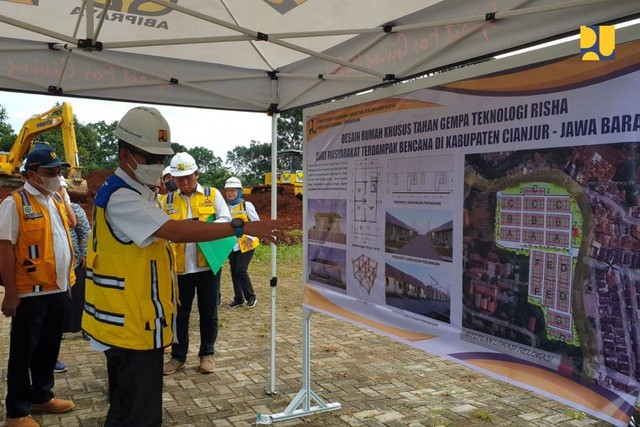 Kementerian PUPR melalui Direktorat Jenderal Perumahan mulai menyiapkan rumah bagi korban bencana Cianjur. Foto: PUPR