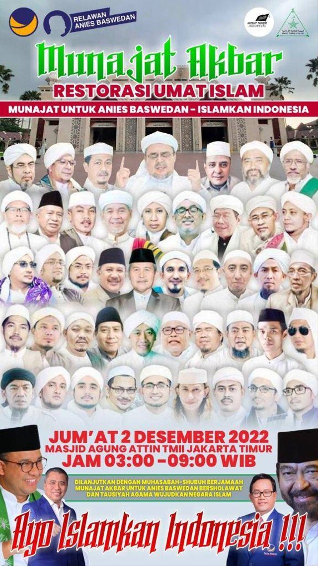 Selebaran Munajat Anies untuk Islamkan Indonesia. Foto: Dok. Istimewa