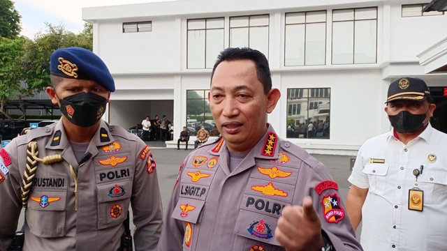 Kapolri Listyo Sigit Prabowo di Kantor Kemenko Polhukam. Foto: Aprilandika Pratama/kumparan