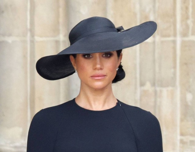 Meghan Markle saat pemakaman Ratu Elizabeth II pada 19 September 2022.
 Foto: Getty Images