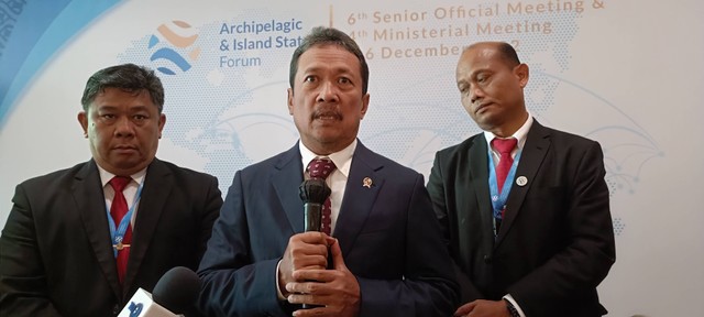 Menteri Kelautan dan Perikanan (KKP) Sakti Wahyu Trenggono pada Forum Negara Pulau dan Kepulauan atau Archipelagic and Island States (AIS) 2022 di Bali, Selasa (6/12). Foto: Denita BR Matondang/kumparan