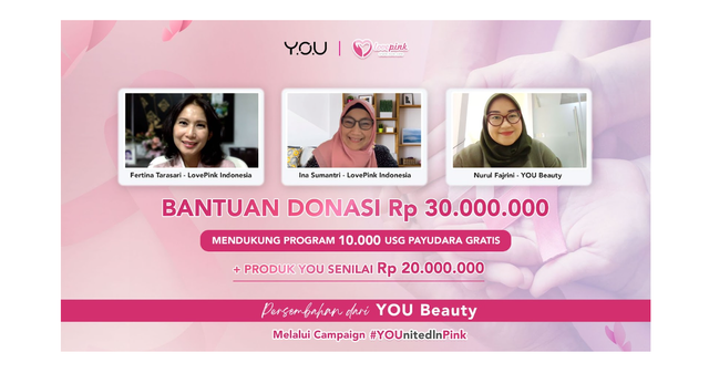 Penyerahan Donasi 10.000 USG Payudara Gratis dari YOU Beauty. Foto: Dok. YOU Beauty