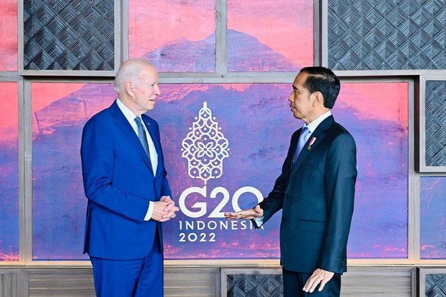 Pertemuan bilateral Indonesia dan Amerika Serikat di sela-sela KTT G20 Bali. Dok. Biro Pers Sekretariat Presiden/Muchlis Jr.