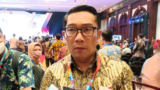 Gubernur Jawa Barat Ridwan Kamil usai hadiri Acara Hakordia Tahun 2022, Jumat (12/9/2022). Foto: Aprilandika Pratama/kumparan