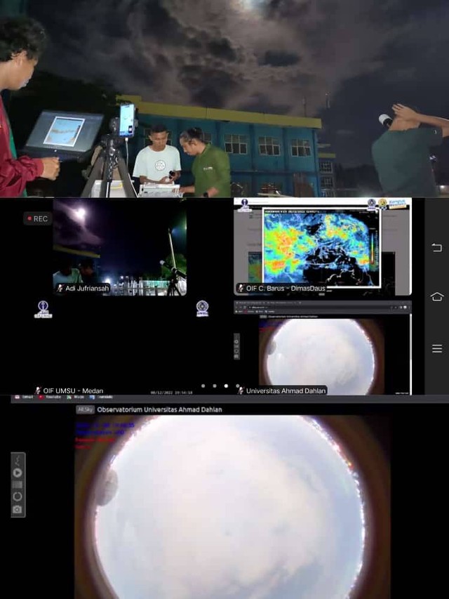 Kolaborasi pengamatan cold moon metode hybrid bersama observatorium muhammadiyah. Sumber: Foto Pribadi