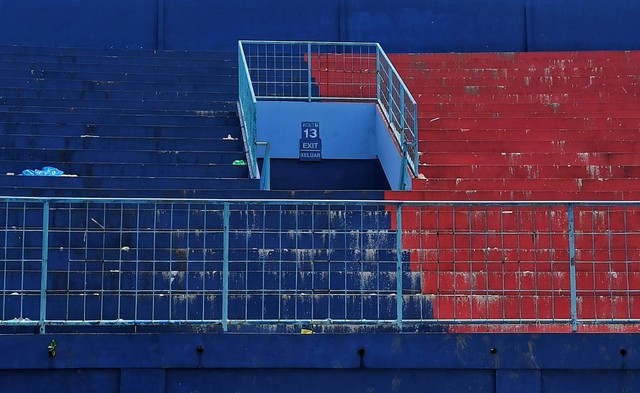 Pagar stadion kanjuruhan sebelum dibongkar. Foto/Rubianto