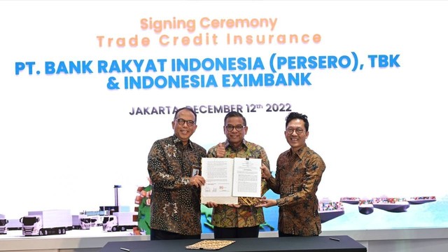 BRI berinisiatif untuk bekerjasama dan bersinergi dengan Indonesia Eximbank melalui layanan Global AR Financing dengan basis pembiayaan kepada pelaku eksportir, Senin (12/12/2022). Foto: BRI 