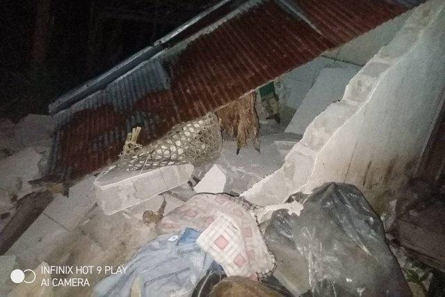 Rumah rusak pasca gempa 5,2 magnitudo di Bali. Foto: Dok. BPBD Karangasem