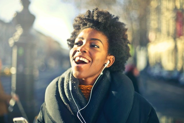 Photo by Andrea Piacquadio: https://www.pexels.com/photo/close-up-photo-of-a-woman-listening-to-music-813940/