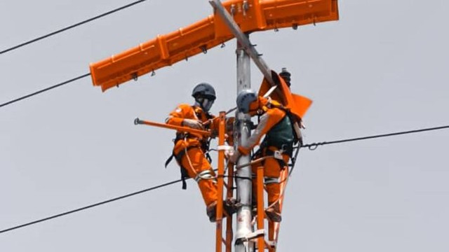 Petugas PLN di Papua. (Foto PLN Papua)