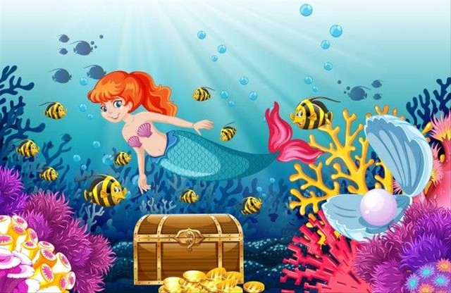 Ilustrasi ID Sakura School Simulator istana mermaid. Foto: Pinterest