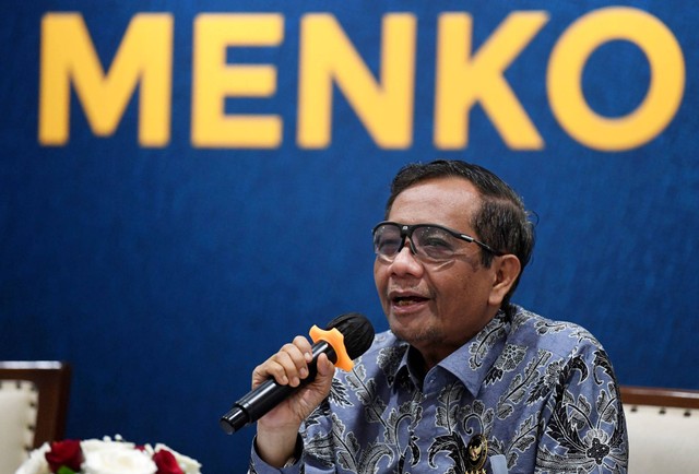 Menko Polhukam Mahfud MD menyampaikan catatan akhir tahun di Jakarta, Kamis (15/12/2022). Foto: Akbar Nugroho Gumay/ANTARA FOTO