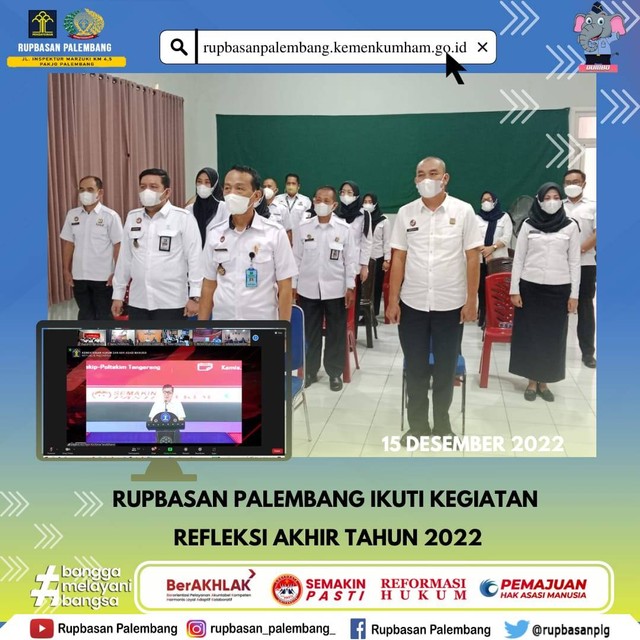 Rupbasan Palembang ikuti Refleksi Akhir Tahun 2022