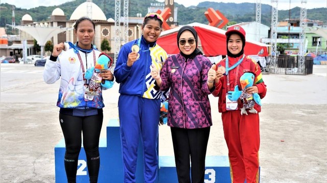 Kontingen Mamuju memimpin sementara perolehan medali pada Pekan Olahraga Provinsi (Porprov) IV Sulawesi Barat. Foto: Dok. Pemkab Mamuju