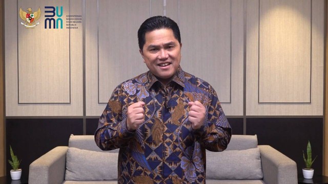 Menteri BUMN Erick Thohir sampaikan pesan ultah ke-27 BRI. Foto: Bank BRI