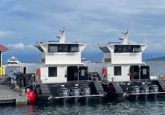 Kapal milik Polairud Malut pemberian Mabes Polri. Foto: Samsul/cermat