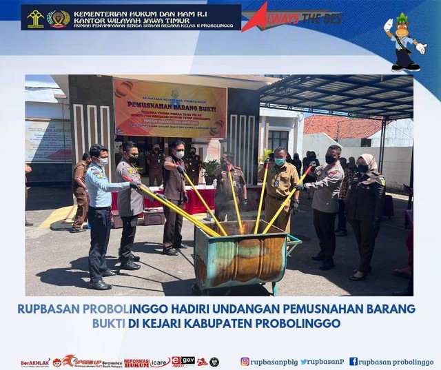 pemusnahan Barang Bukti di Kejaksaan Negeri Probolinggo