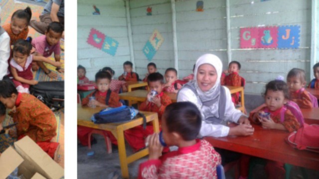 Rusmawati mengajar anak-anak di Sanggar Belajar Melati di Kabupaten Serdang Bedagai. Sumber Foto: SATU Indonesia Awards.