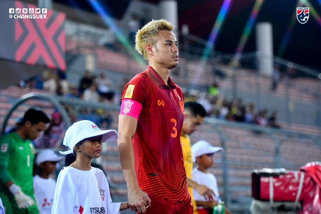 Kapten dan bek Timnas Thailand, Theerathon Bunmathan, di Piala AFF 2022. Foto: Facebook/@changsuek