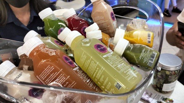 Cold Pressed Juice yang ditawarkan Re.Juve, salah satu brand lokal. Foto: Maria Wulan/Tugu Jogja