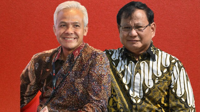 Ganjar Pranowo dan Prabowo Subianto. Foto: Adek Berry/AFP dan kumparan