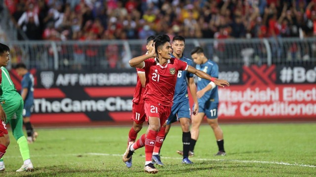 Selebrasi pemain Timnas Indonesia saat berlaga melawan Brunei di Stadion KLFA, Kuala Lumpur, dalam lanjutan Piala AFF 2022, Senin (26/12/2022). Foto: PSSI