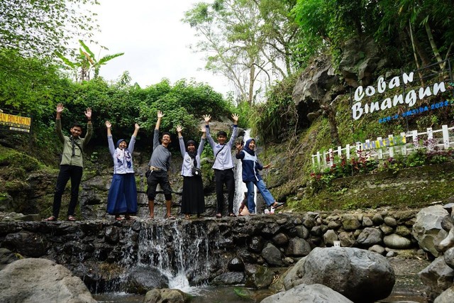 Coban Binangun, salah satu tempat wisata Desa Plintahan, Kecamatan Pandaan, Kabupaten Pasuruan. Umsida melakukan pendampingan selama setahun lebih untuk memberdayakan masyarakat membangun desa wisata. foto/dok Humas Umsida 