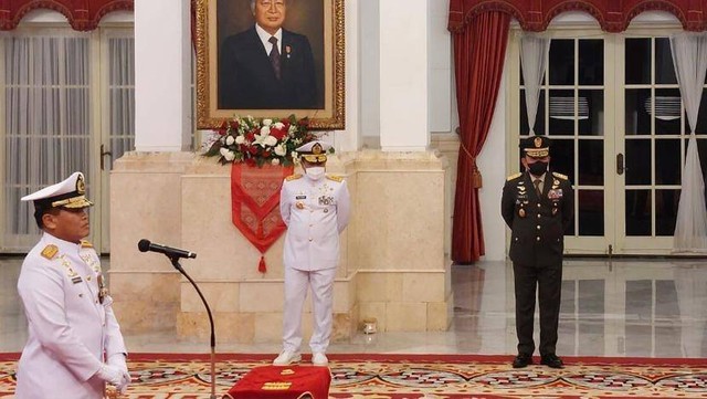 Pelantikan Laksamana Madya TNI Muhammad Ali sebagai KSAL. Foto: Rafyq Panjaitan/kumparan